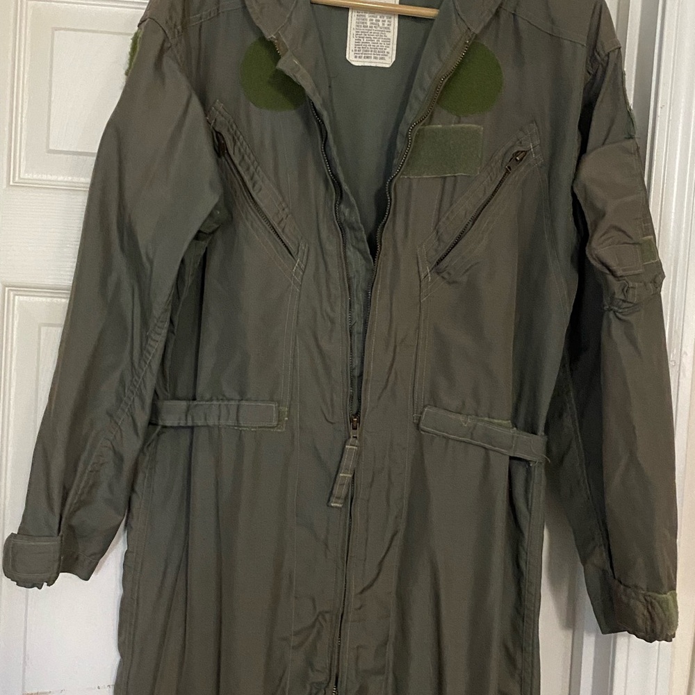 Source Unknown Olive Green Military Flight Coverall